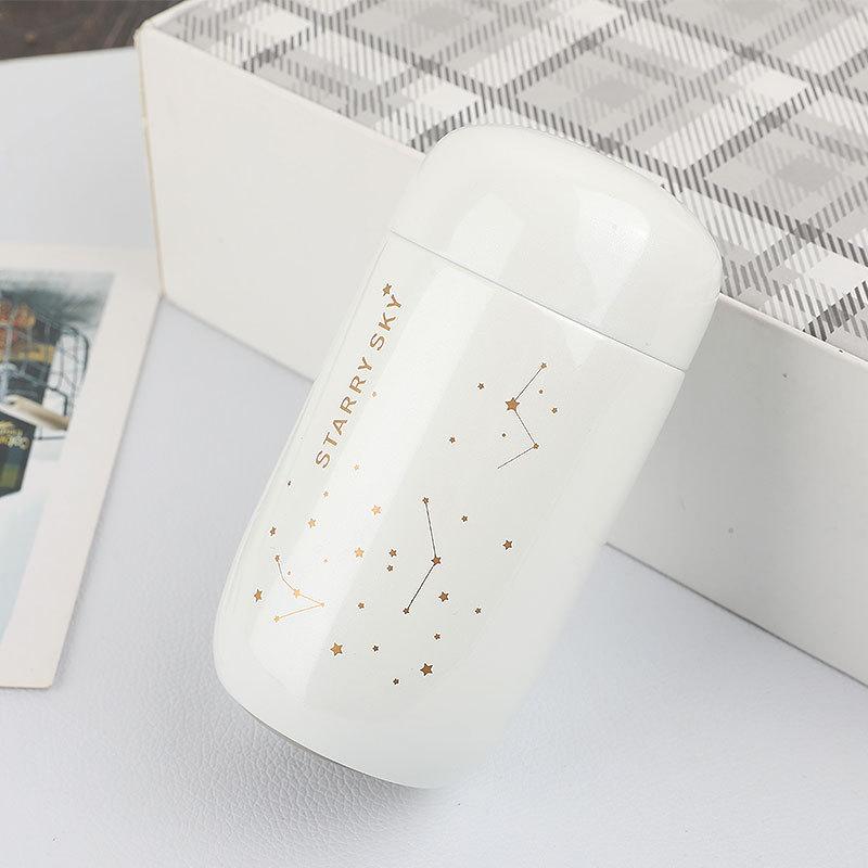 

200ML Thermos Bottle Starry Sky Mini Small Capacity Leakproof Coffee Mug Stainless Steel Vacuum Flask Water Bottle Coffee Cup 200ml белый