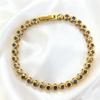 Women Dainty Trendy CZ Jewelry Gift 5mm Multi Color 5A ZIRCON Bezel 14K Gold Plated Stainless Steel Waterproof Tennis Bracelet