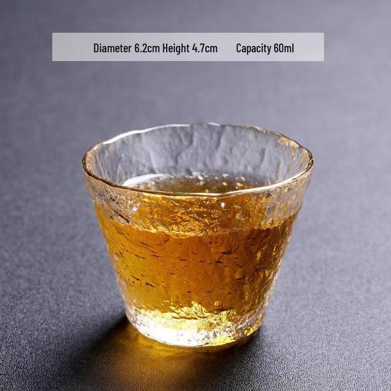 Japanese Crystal Glass Kung Fu Tea Cup with Gold Painting - Small Tasting Bowl