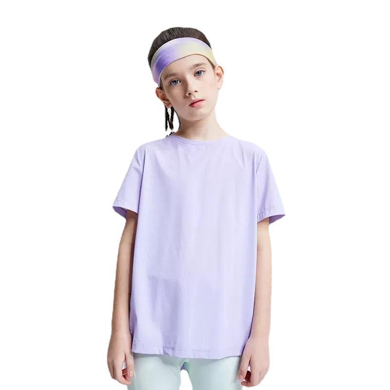 Girls' Quick-Dry Lightweight Summer Sports T-Shirt - Breathable Short-Sleeve Yoga Wear