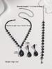 European and American Suit Formal Dress for Wedding Event. Waterdrop Zirconia Necklace, Bracelet, Earrings and Bracelet Set.
