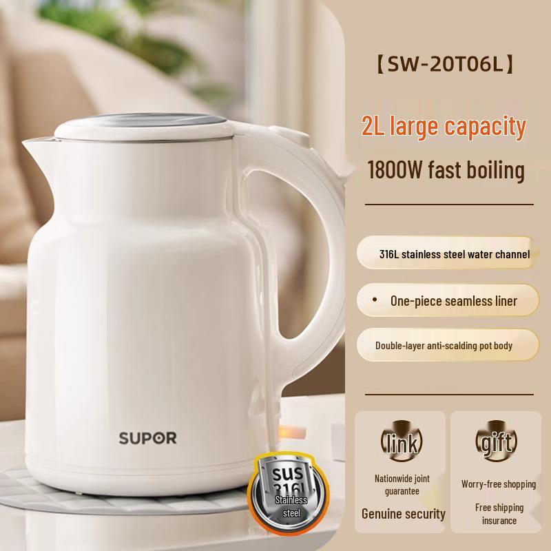 Supor 2.5L 316L Stainless Steel Electric Kettle - Auto Boil, Home Use, New Model.
