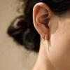 Japanische & Koreanische S925 Sterling Silber Geometrische Zirkon Ohrstecker für Damen - Elegantes, Vielseitiges, Leichter Luxus Modeaccessoire