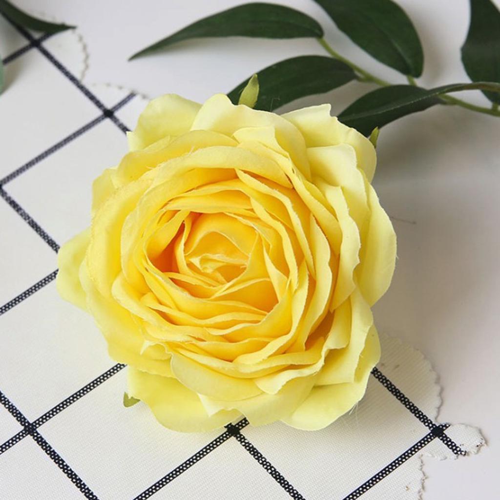 Artificial Rose Artificial Flower Living Room Decor Easy To Care Faux Silk Lifelike Realistic 9 CM Fade-Resistant