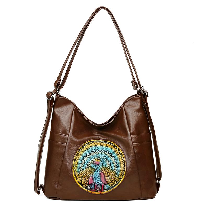 

Многофункциональная сумка трех видов использования, женская сумка через плечо с принтом, большая вместительная сумка-рюкзак кофейный