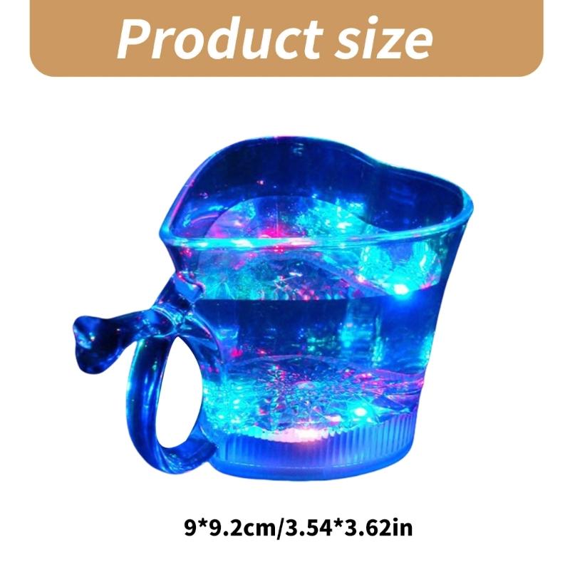 Changing Color Cup Love Heart Cup with LED Light Colorful Cups Drinking Cup Wine Cups PP Texture Suitable for Wine
