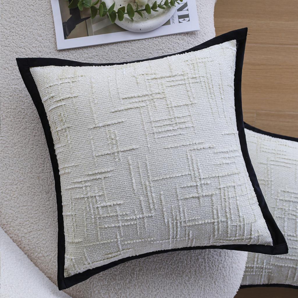 Wabi-sabi Style White Pillow, High-end Sofa Cushion, Living Room Bay Window Cushion, Back Pillow, Lumbar Pillow Pillow Case