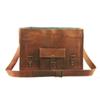 Vintage Genuine Goat Leather Men's Brown Laptop Satchel Messenger Briefcase Bag