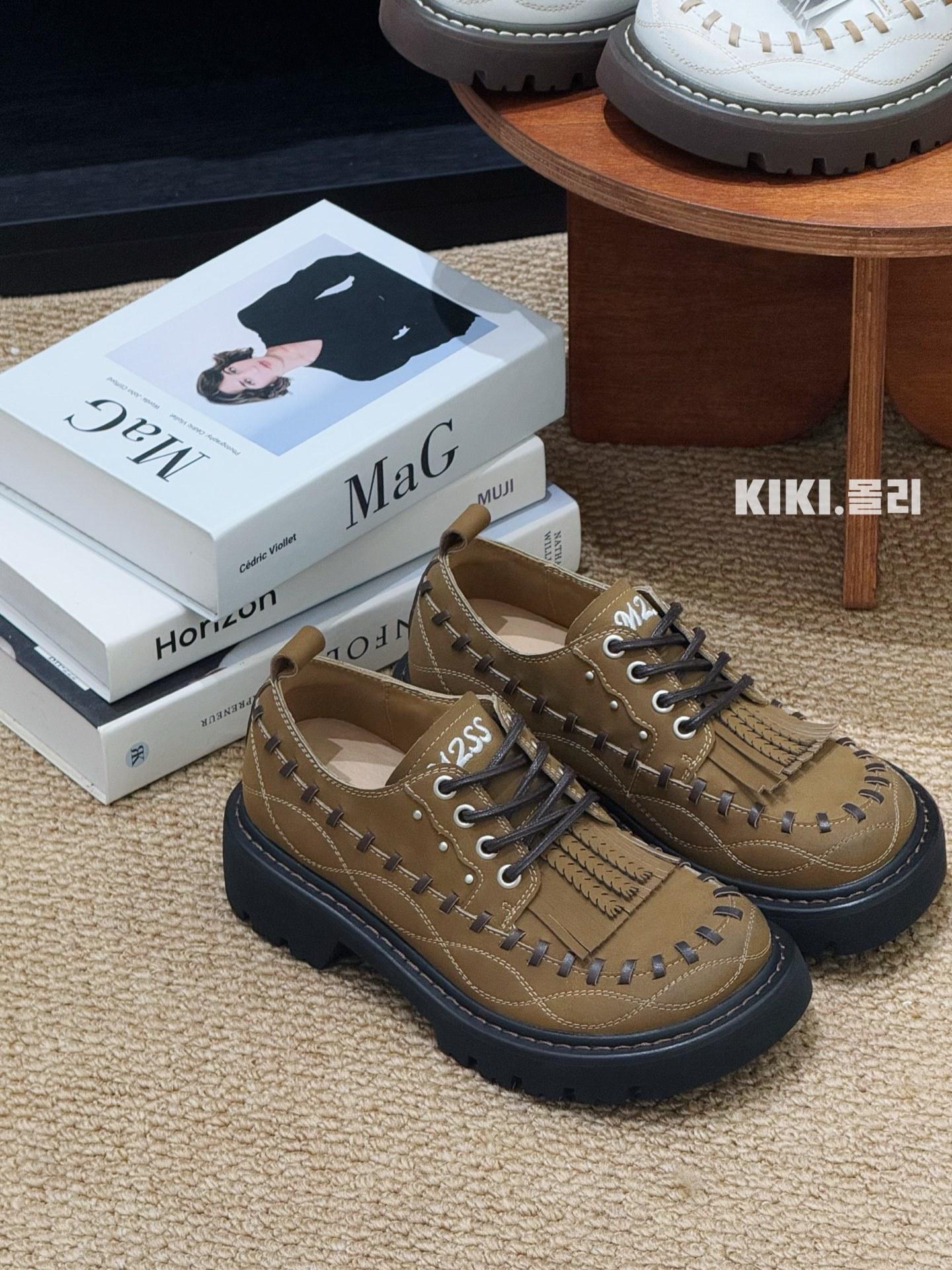 

Ретро маленькие кожаные туфли с бахромой ручной работы 2025 осень новая толстая подошва на платформе кожаные коричневые лоферы 39 коричневый