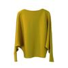 Spring Women's Loose-Fit Bat Sleeve One-Shoulder Sweater - Large Size, Long-Sleeved Top