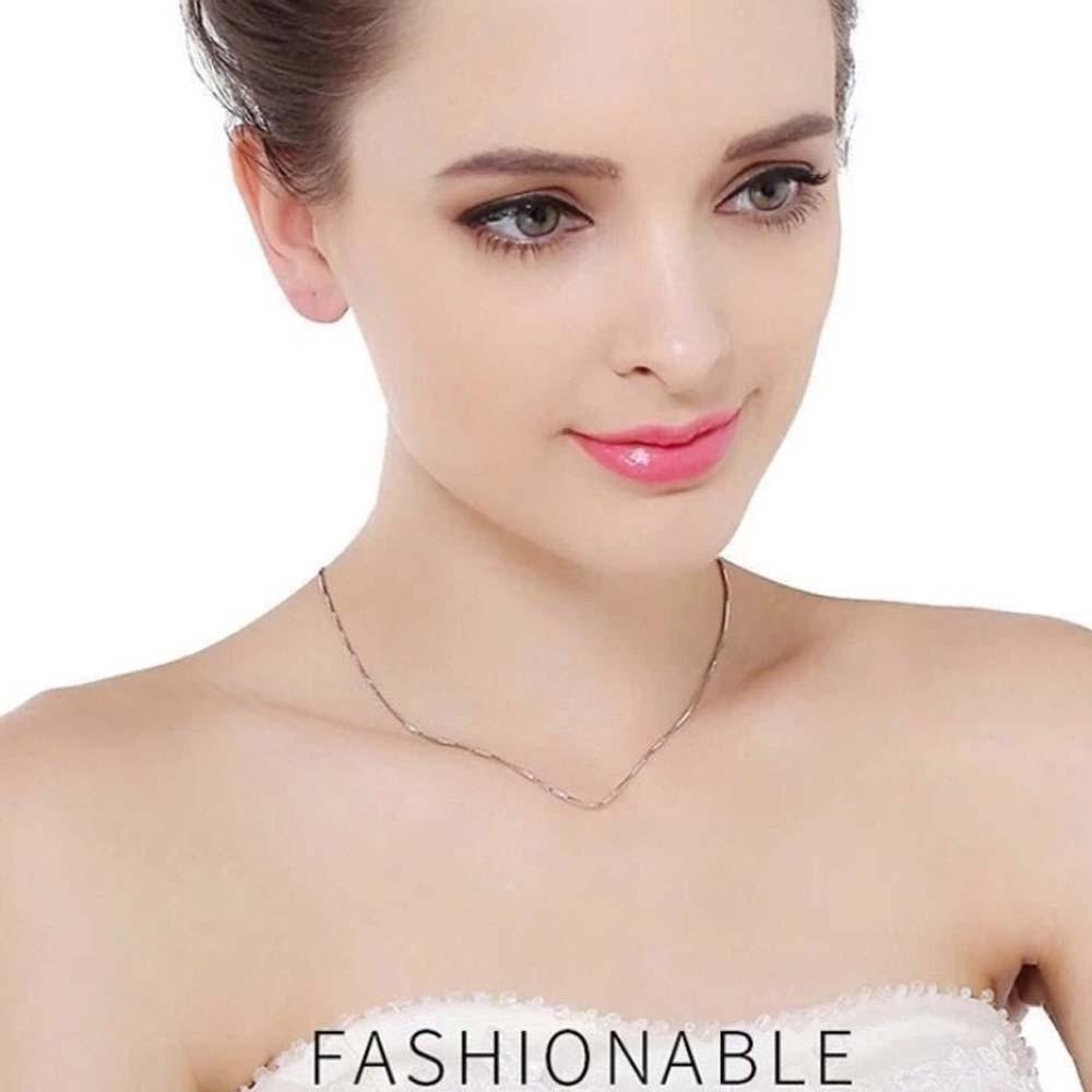 Luxury Stacked Silver Necklace Zinc Zinc Alloy Collarbone Chain Elegant Glitter Choker Necklace  Women