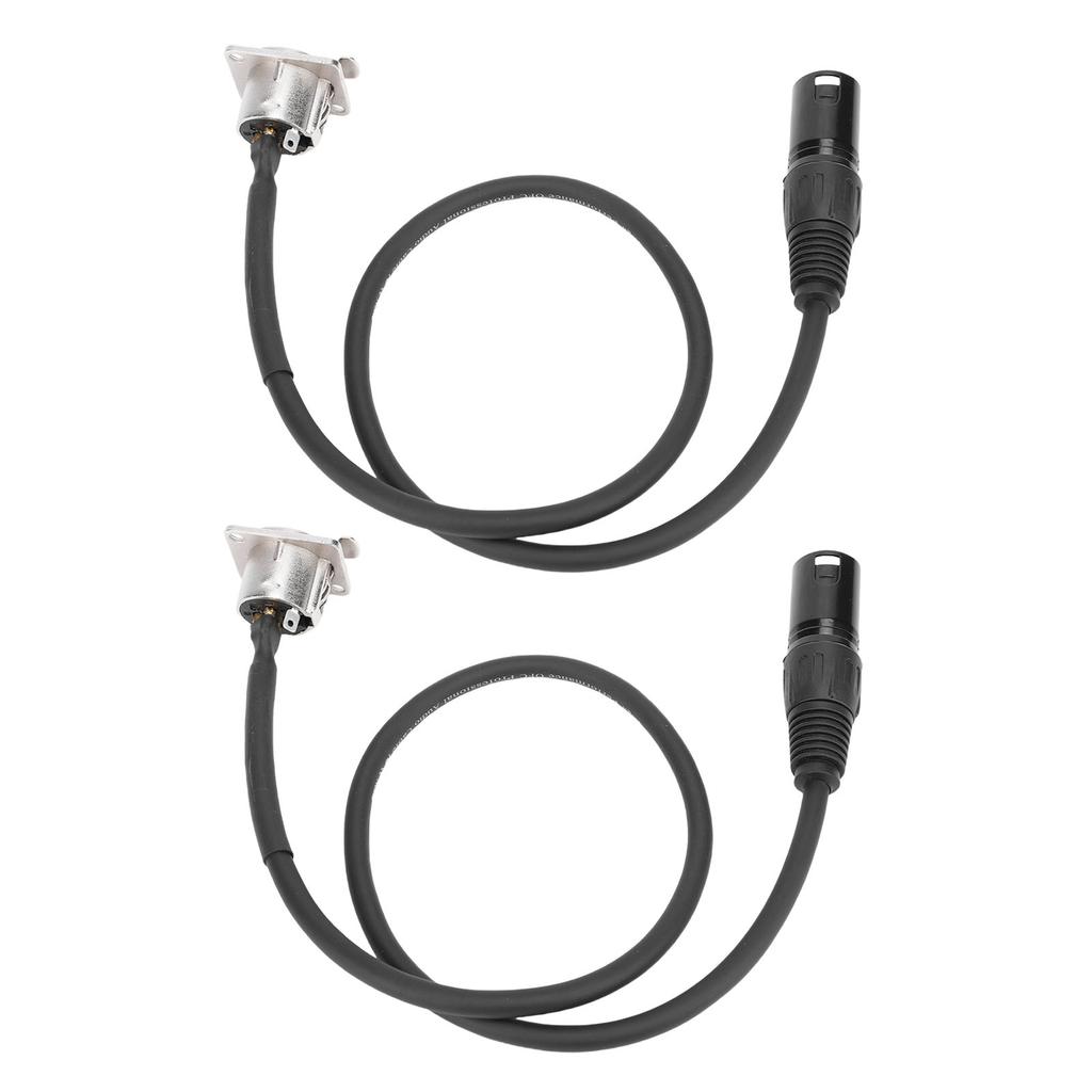 2 Pcs XLR Pass Through Cable No Solder D Type XLR Cable Mic Feed Pass Thru Converter for Stage Box Patch Panel Floor Box
