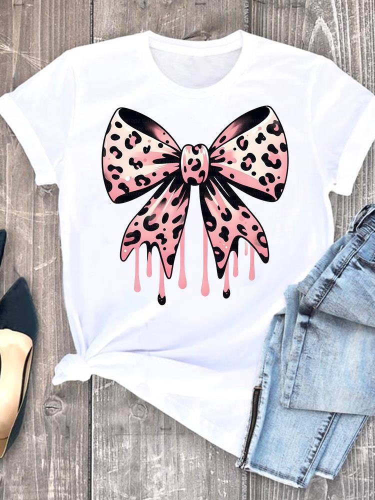 (Asian Size) flower sweet 90s  Short Sleeve T-shirts Lady Female Top Printed Fashion Clothing Women Graphic Casual T Shirt Tee