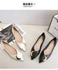 Flats Shoes Women Pointed Toe Soft leather Black Beige Lady Fashion Flats Round buckle Flat Sole Large Size 42 43