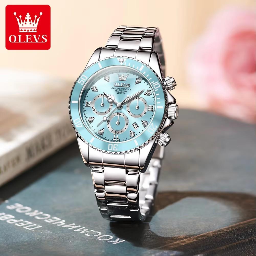 OLEVS Luxury Women Watch Original Quartz Watch Multi Functional HD Date Waterproof Luminous Chronograph Women Watch