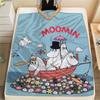 Moomin3 Flannel Blanket, High Quality Comfortable for All Seasons, Home Decor, Warmth and Comfort
