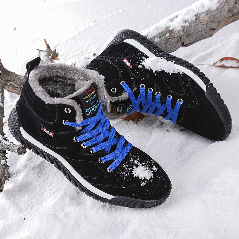 New Winter Men's Snow Boots Waterproof Men Winter Ankle Boots Big Size Plush Shoes Outdoor Hiking Shoe Warm Sneakers Men Shoes