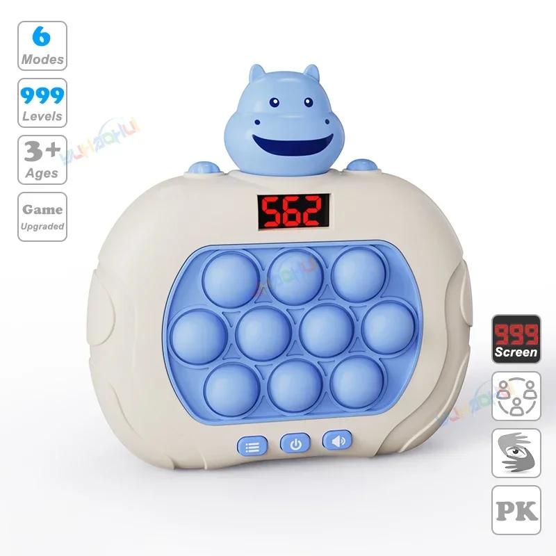 999 Level Electronic Pop Quick Push Bubbles Game Machine Kids Cartoon Fun Squeezing Toys Anti Stress Sensory Bubble Toy Gifts