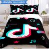 Neon Music Note  3pcs K-pop Music Group Bedding set,Ideal for Bedroom, Dormitory,Including Duvet Cover And 2pcs Pillowcases,Fan Gifts