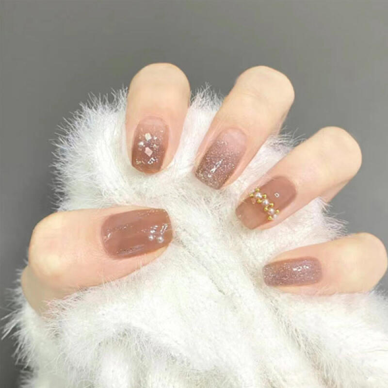 Basic Cubic Glitter Nail Tips [24tips] Z169
