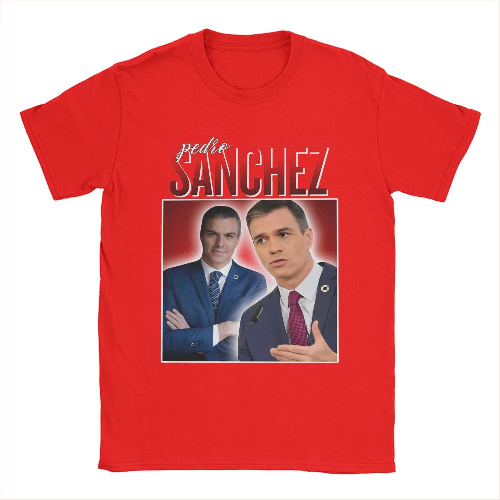 Men TShirt Pedro Sanchez Spain PSOE Humor Cotton Tee Short Sleeve Perro Sanxe Sanche Dog TShirts Crewneck Merchandise Gift Idea S