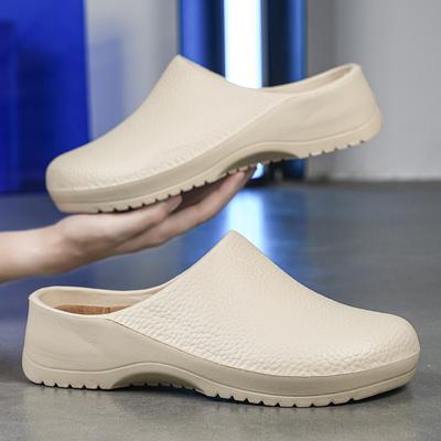 Herren Sommer Slipper Zehensandale Wasserdicht Ölfest Rutschfest Kochschuhe Bequeme Atmungsaktive Sandalen EVA Weiche Gartenschuhe