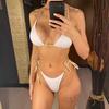 Halter Metal Heart-shaped Mini Thong Bikini Women Swimwear Female Swimsuit Two-Pieces Bikini Set Bather Bathing Suit Swim