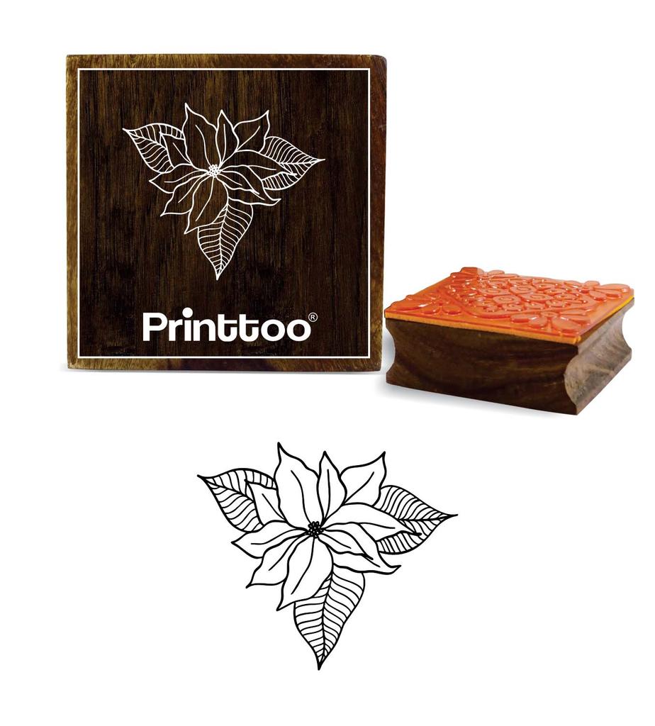 Printtoo Floral Design Scrap-booking Diary Card Print Square Wooden Rubber Stamp-2 x 2