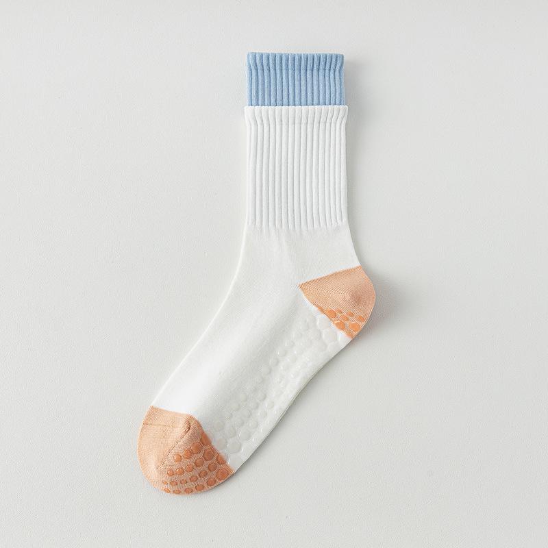 Yoga Socks, Women's Summer Thin Mid-calf Socks, Professional Fitness Pilates Sports, Anti-slip Long Calf Socks with Shark Pants