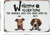 Personalized Dog Cat Name Metal Sign - Custom Welcome Tin Plaque for Front Door, Office Wall Decor Gift