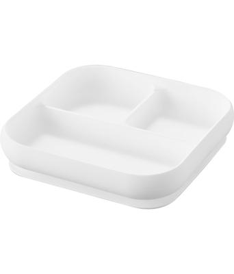 Yamazaki Tower Silicone Baby Food Tray with Suction W18 X D18 X and Freezer Easy To 10049 Cups, White, H4.1cm, Dishwasher, Microwave, Safe, Non-Tip,