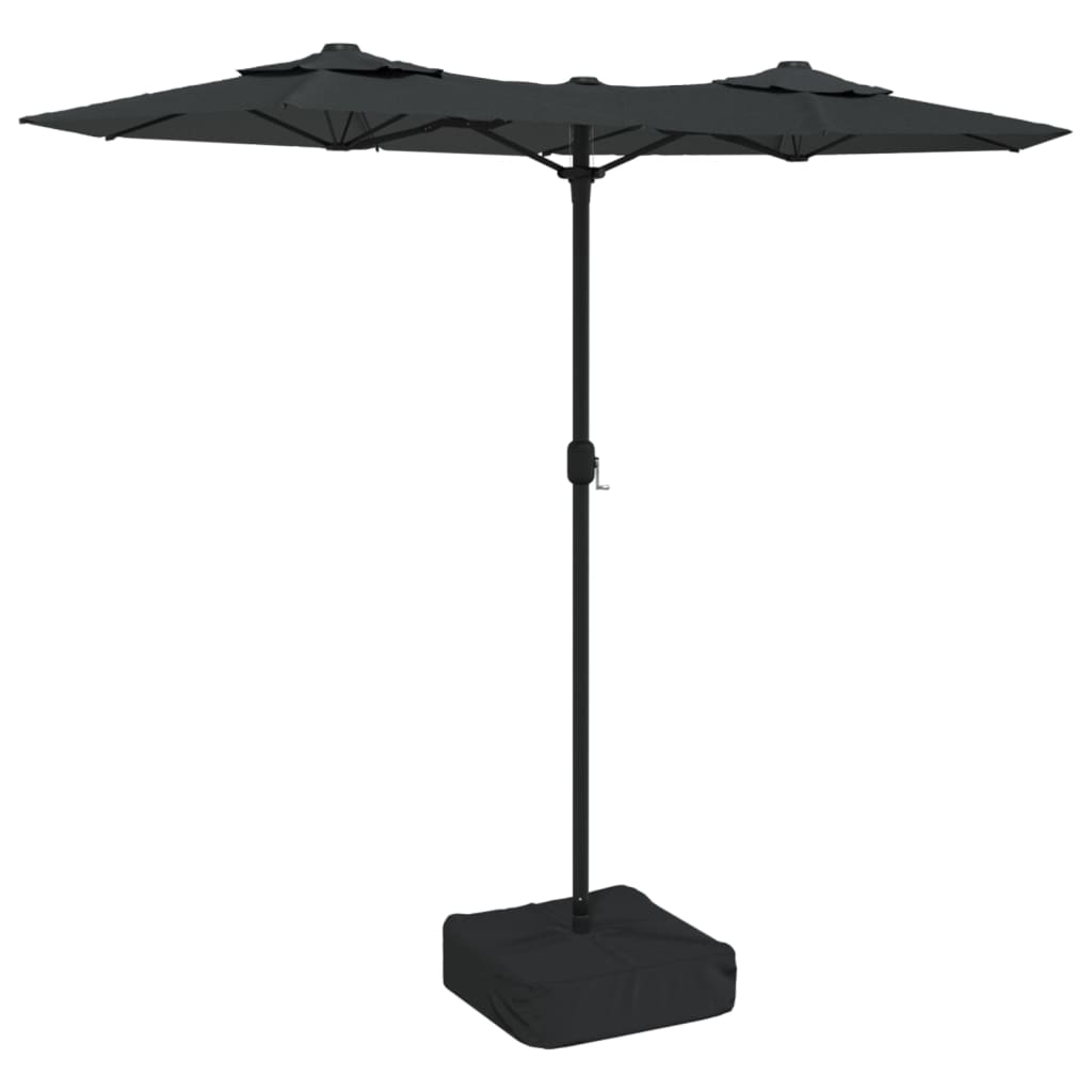 Vidaxl Podwójny Parasol Ogrodowy Z Led, Antracytowy, 316X240 Cm