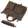 Retro Men'S Multifunctional Briefcase Crazy Horse Leather Computer Bag Genuine Leather Shoulder Bag Business Tote Bag