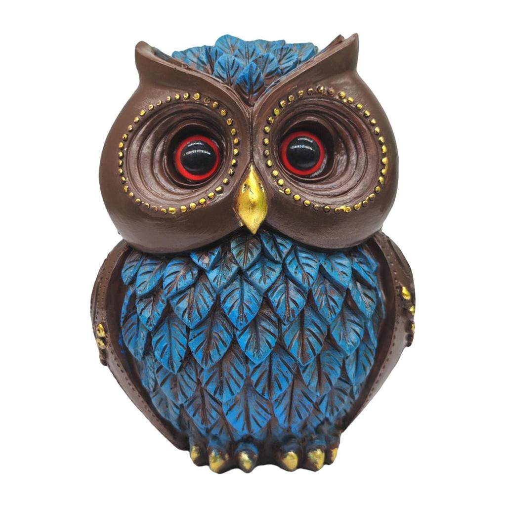 Eulenstatue Kunstwerke Niedliche Vielseitige Tierfigur Harz Eulenornament Tierskulptur für Schlafzimmer Zuhause Hochzeit Büro Schreibtisch
