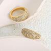 Luxury Gold-Plated Titanium Steel Ring with Full Rhinestone Star Design