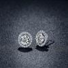 Full Round Stunning Drill Zircon Crystal Ear Studs Fashionable Ear Womens