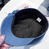 Pălărie de pictor cu bor larg Protecție solară Vizor respirabil Pălărie pentru modelarea feței Decorațiune cu flori 3D Pălărie tip șapcă Newsboy din denim spălat