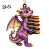 Book Club Party Supplies Bookish Dragon Ornament, Fantasy Dragons Christmas Hanging Gift for Readers Decoration, Acrylic Gothic Pendant, Gifts Lovers