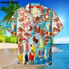 Camisas de Sorvete da Moda Masculinas Tendência Cool Tops para Festa na Praia Manga Curta Gola Camisa Masculina Blusa Feminina