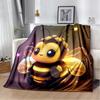 Cute Bee HoneyBee Insect Cartoon 3D Blanket,Soft Throw Blanket for Home Bedroom Bed Sofa Picnic Travel Office Cover Blanket Kids