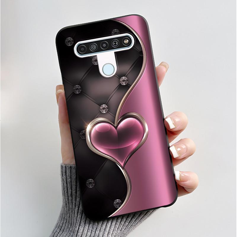 Printing Pattern Case For LG Q61 / LG K61 / LG Q70 Cover Fundas Soft Silicone Black Shell Cute Flower Cartoon Casing Coque Capa