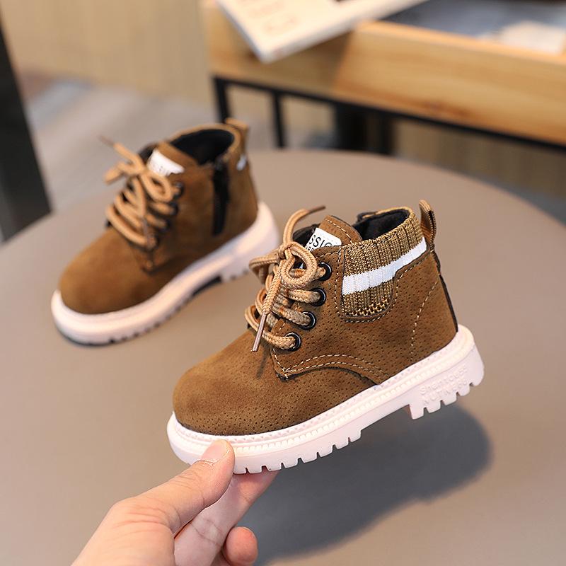 Children's Martin Boots - Autumn/Winter British Style Leather Ankle Boots for Boys and Girls (Sizes 3-6)