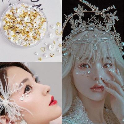 3D Eyes Face Makeup Self Adhesive Beauty Pearl Butterfly Flower Jewel Stickers Festival Tattoo Body Art Decorations Nail Diamond