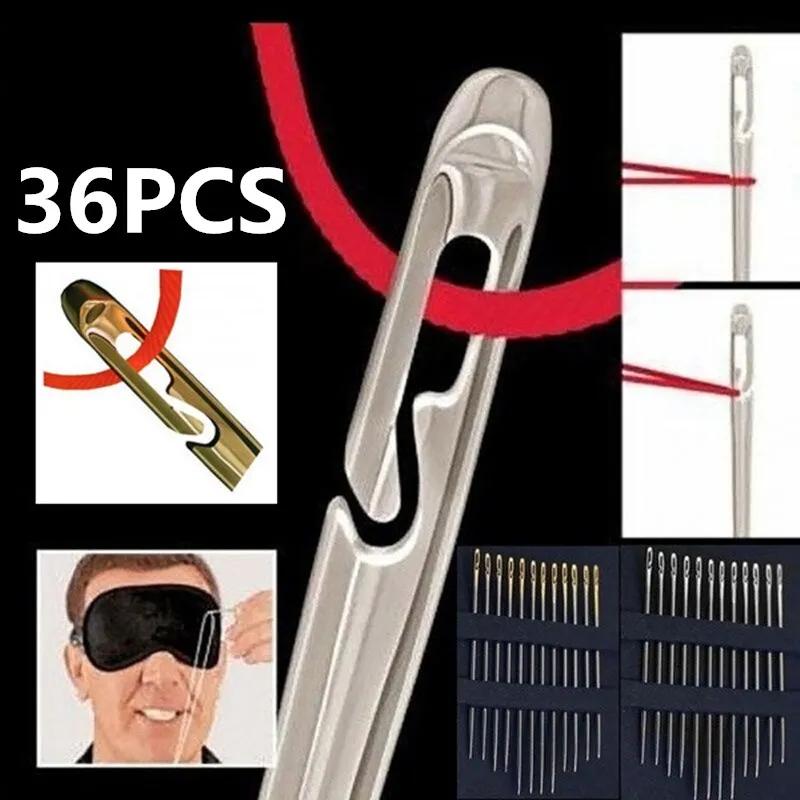 12/36 Aghi da Cucito Multimisura Apertura Laterale Acciaio Inossidabile Rammendo Cucito Utensili a Mano Domestici Strumenti e Accessori da Cucito