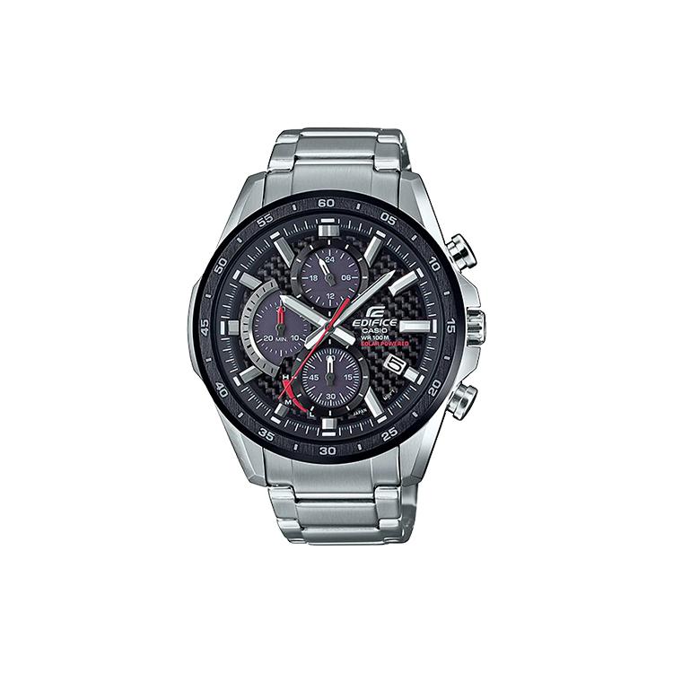 CASIO Men EDIFICE Black Watch EQS-900DB-1A EQS-900DB-1A Silver Strap