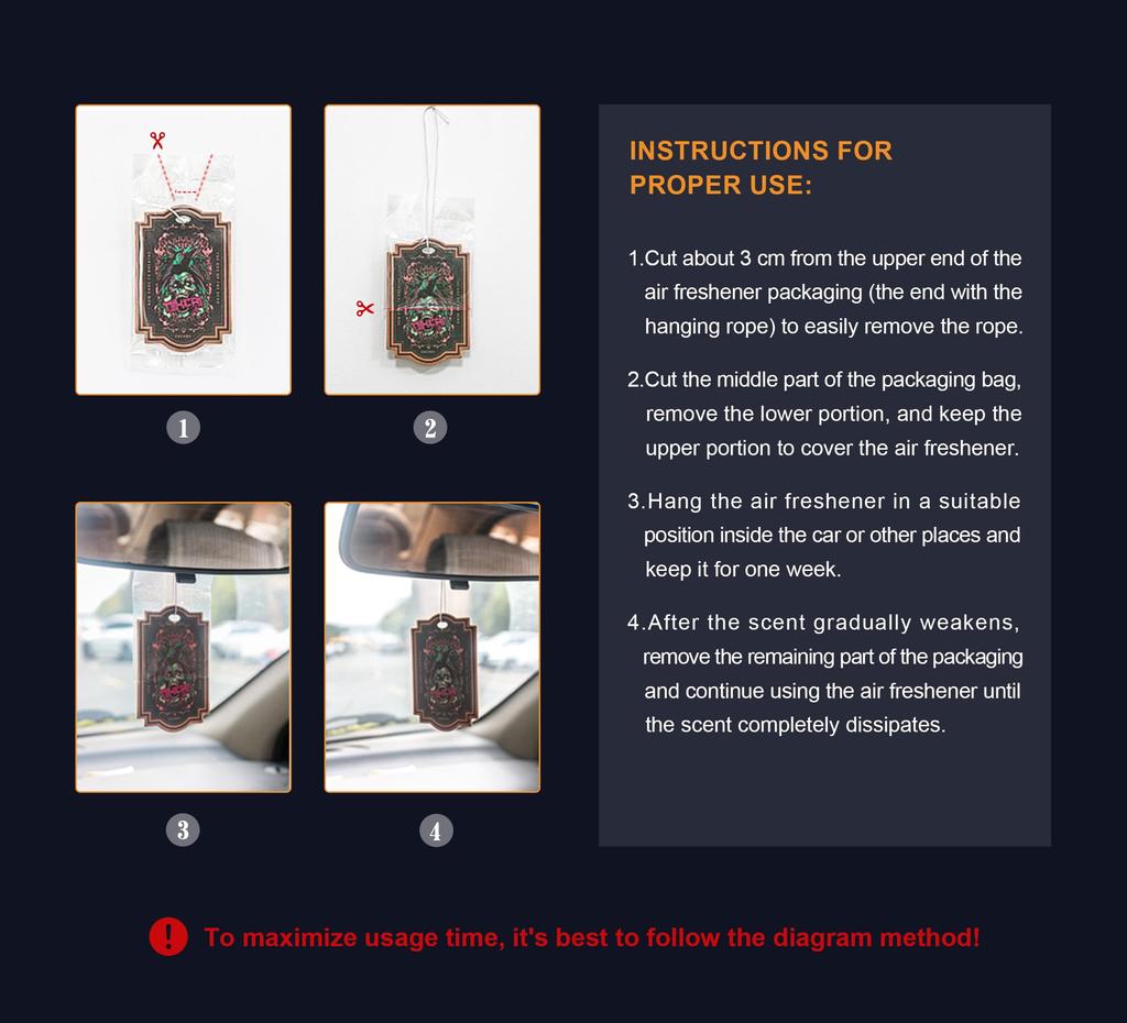 TIIKERI 12 Pcs Car for Car Home Office Hanging 180 Days Freshness