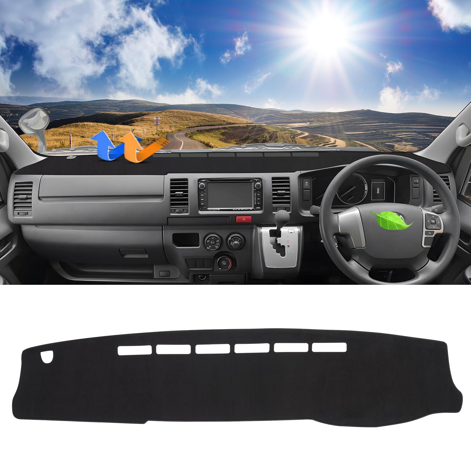 

Cartist Коврик на приборную панель для Hiace 200 Series Широкий кузов Эксклюзивный Август 2004 - Настоящее время Hiace200 Чехол на приборную панель Дизайн Защита от солнца Защита приборной панели