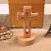 Kors Träkrucifix Stående Jesus Vägg Trä Religiös Kristen Bordsdekoration Gåvor Helig Kyrka Religiös Prydnad Staty