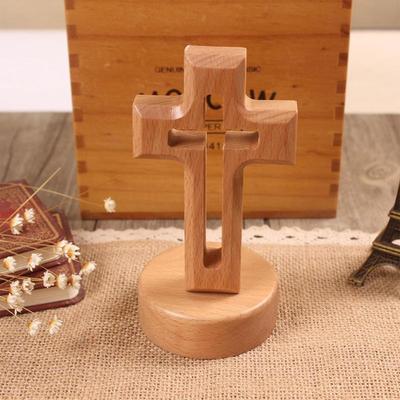 Cross Wood Crucifix Standing Jesus Wall Wooden Religious Christian Table Decoration Gifts Holy Church Religious Ornament Statue