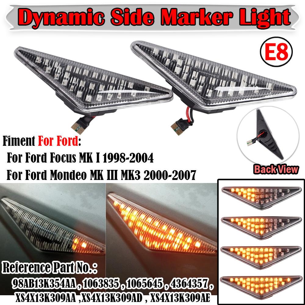 Flowing Side Repeater Light LED Dynamic Side Marker Turn Signal Lights Indicator Blinker Lamp For Ford MONDEO 3 MK3 FOCUS 1 MK1